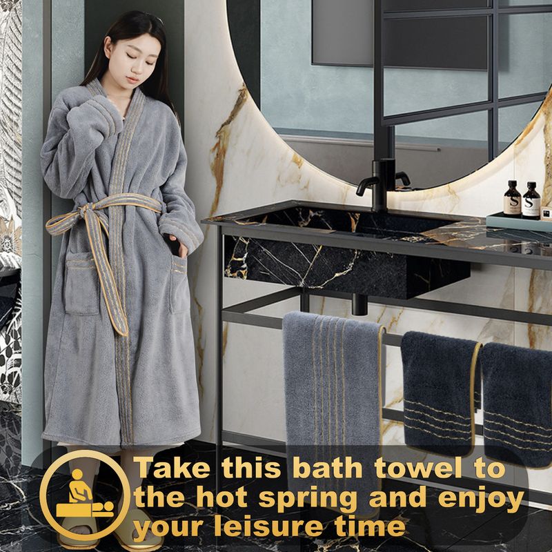 Premium Coral Fleece Badjas - Warm & Comfortabel in de Winter (Luxe Huis, Hotel & Spa Gebruik, Lichtgewicht & Zacht)_voghion.com