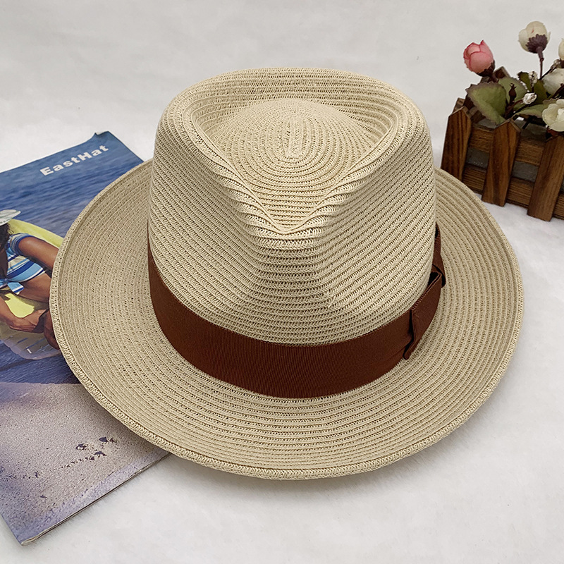 klassiska och fashionabla handvävda jazzhattar för män och kvinnor, solhattar, stråhattar, vår- och sommarhattar_voghion.com