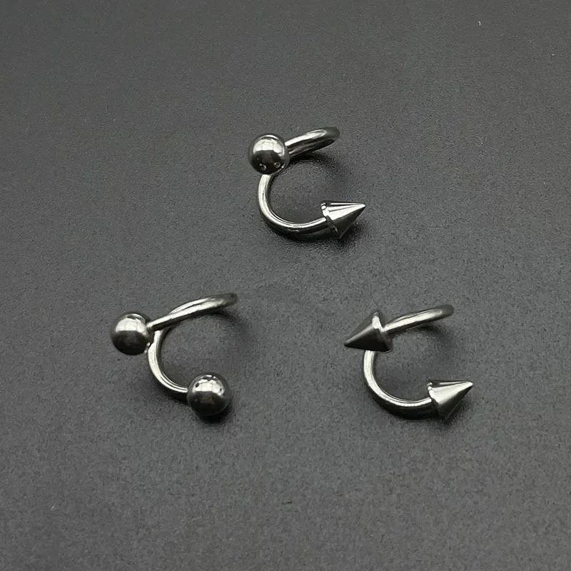 1 Stück S-förmiger Piercingring aus 316L Edelstahl für Lippen, Nase, Helix, Knorpel, Ohr und Vaginalbereich, 16G_voghion.com