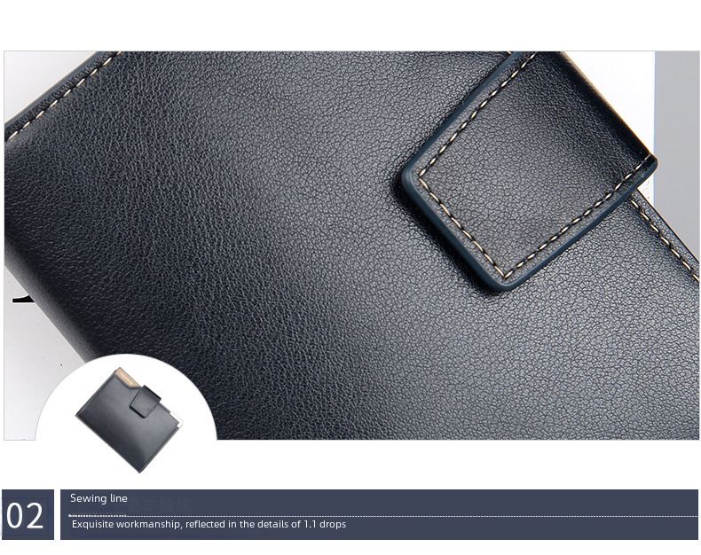 Casual Men's Wallet Multi-functional Wallet Zipper Buckle Three Fold Coin Wallet_voghion.com