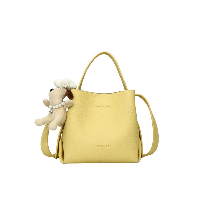 Borsa a tracolla versatile casual chic da donna, secchiello portatile con texture di litchi, stile coreano di nuova nicchia INS_voghion.com