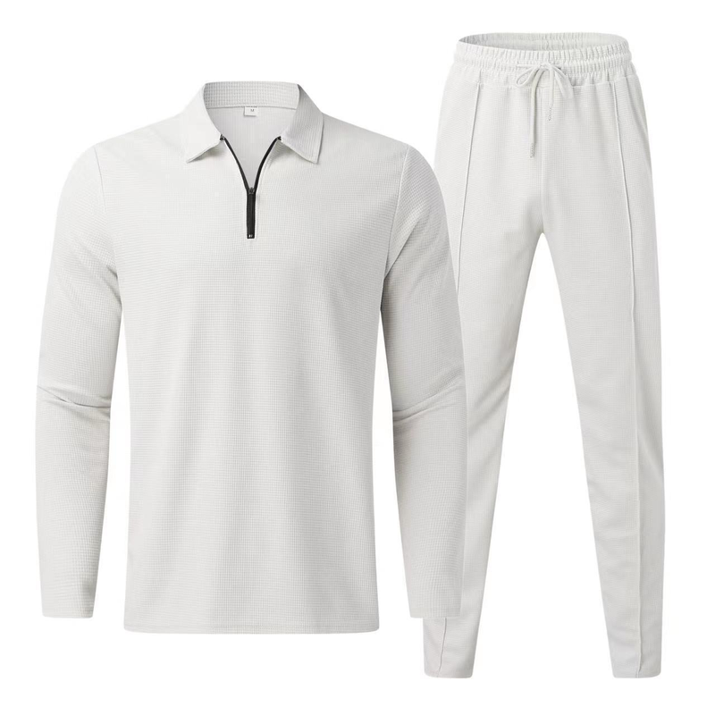 European Size Sleeve Long Pants Two-Piece Sports Casual Men's Set_voghion.com