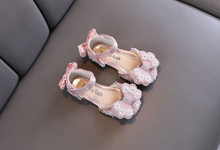 Mädchen Kleine Und Große Kinder Prinzessin Perle Leder Schuhe Einzelnen Schuhe Dance Performance Schuhe_voghion.com