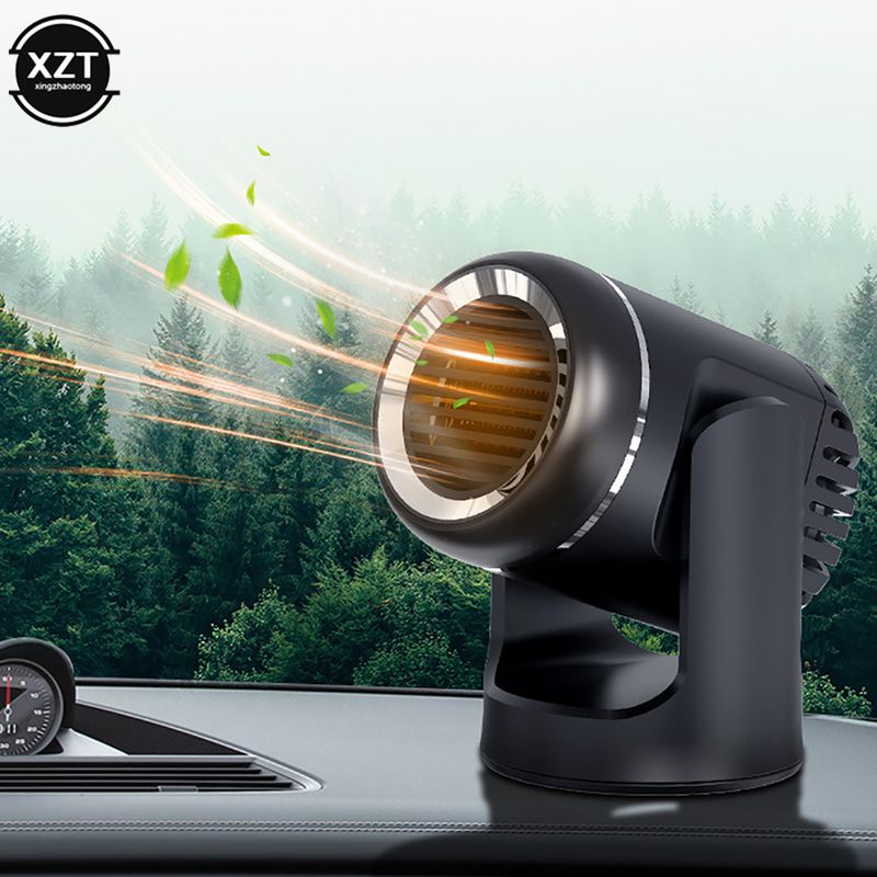Riscaldatore elettrico portatile per auto 12V/24V 2 in 1, riscaldamento rapido, ventola di raffreddamento, asciugatrice per parabrezza, sbrinatore e disappannatore_voghion.com
