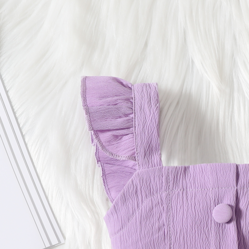 Babykleidung Kinder einfarbig Neckholder kleine fliegende Ärmel Top + Rock + Gürtel Mode Mädchen Anzug_voghion.com