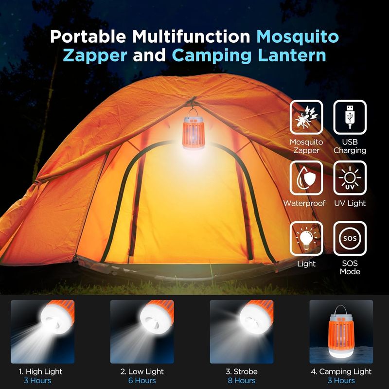 Solar Bug Zapper Pro | Outdoor Waterproof | Indoor Buzz Blast | Light Flasher_voghion.com