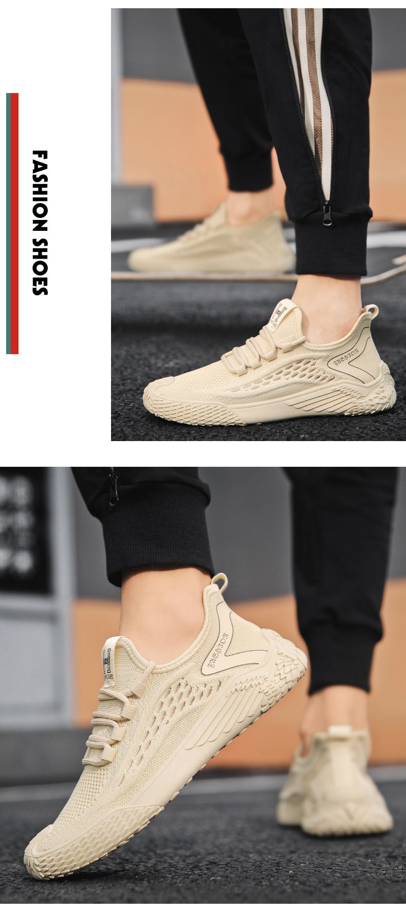 2024 Sommer neuer Stil fliegendes gewebtes Mesh atmungsaktive Herrenschuhe Laufsport Freizeit Mesh-Schuhe dünn gestrickte schwarze trendige Schuhe_voghion.com