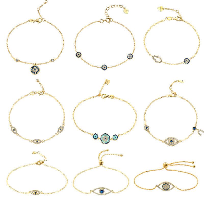Braccialetto di lusso in argento puro con diamanti e luce, serie Demon Eye, per donna, stile Ins, molto venduto_voghion.com