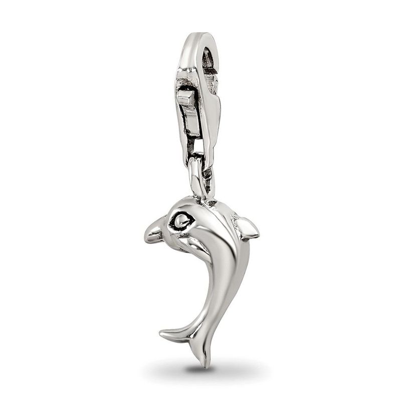 Sterling Silver Reflections Dolphin Click-on For Bead_voghion.com