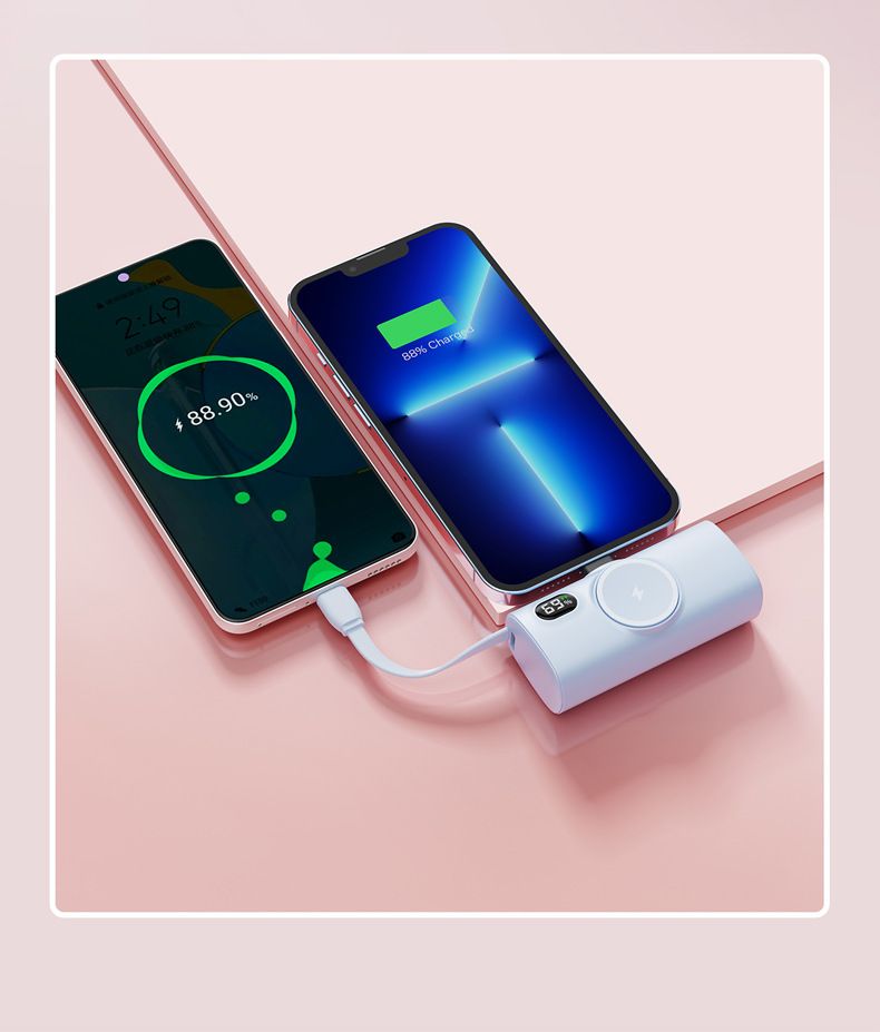 Power Bank Pocket Capsule Power Bank Wireless Magnetic Watch Power Bank With Built In Wire Mobile Power Bank_voghion.com