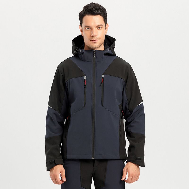 ActiveGo Wintersport Outdoor Softshelljacke für Herren, Radfahren, Angeln, Skifahren mit Kapuze, wasserabweisend, warm, Bergsteigen_voghion.com