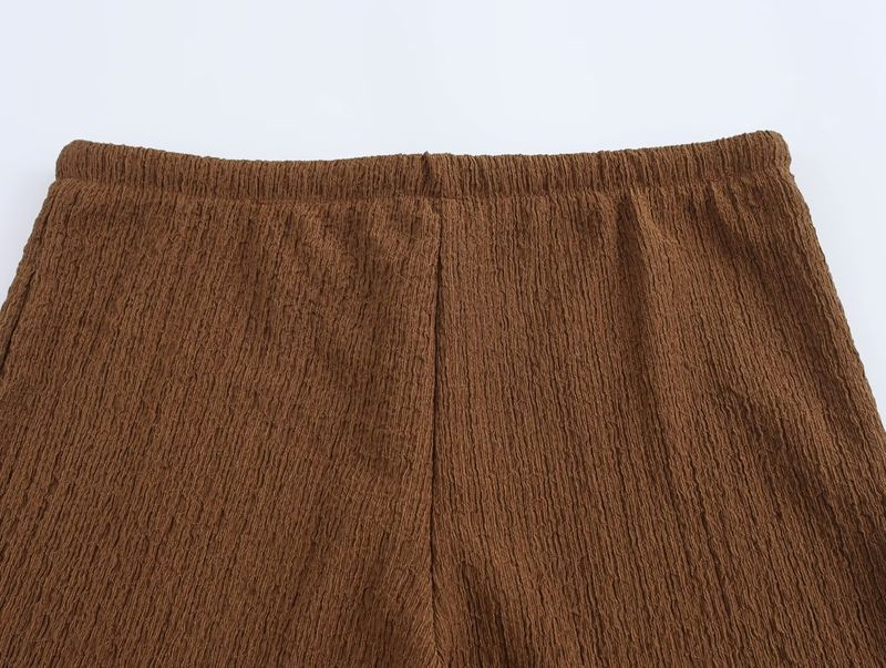 Damenbekleidung Damen Strukturierte Einreihige Weste Weste Hohe Taille Gerade Hose Freizeitanzug_voghion.com