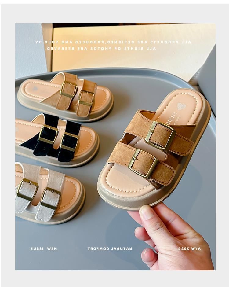 Scarpe da spiaggia per bambini, nuove, estive 2024, per bambine, casual, con suola morbida, per bambini grandi, da indossare all'aperto, con un cinturino_voghion.com