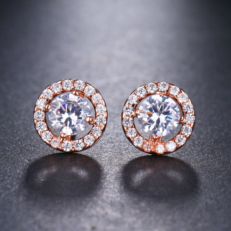 Unisex Mode Kleine Disc Zirkon Ohrringe Persönlichkeit Ohrringe_voghion.com