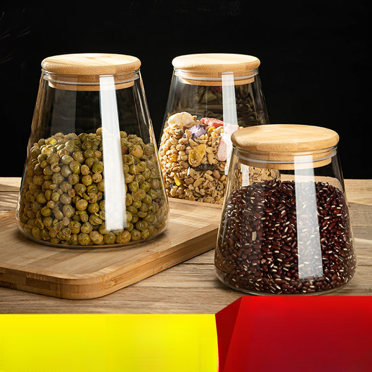 Household Insect-Proof Sealed Jar Glass Bottle With Lid Kitchen Tea Storage Container Grain Box_voghion.com