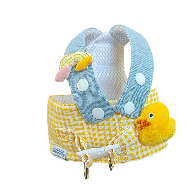 Heartwarming Spring Summer Pet Chest Harness Cat Dog Clothes Outing Duck Leash Set_voghion.com