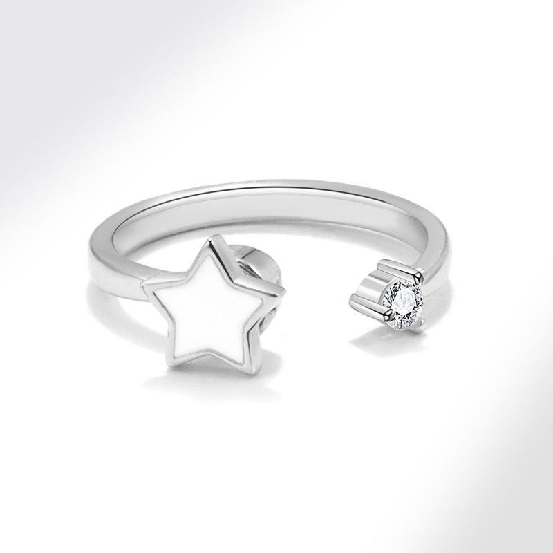 Mode Kolmnsta Rotierender Stern Einstellbare Angst Relief Öffnung Ringe Für Frauen Mädchen Dazzg Zirkonia Ring Party Schmuck Geschenk_voghion.com