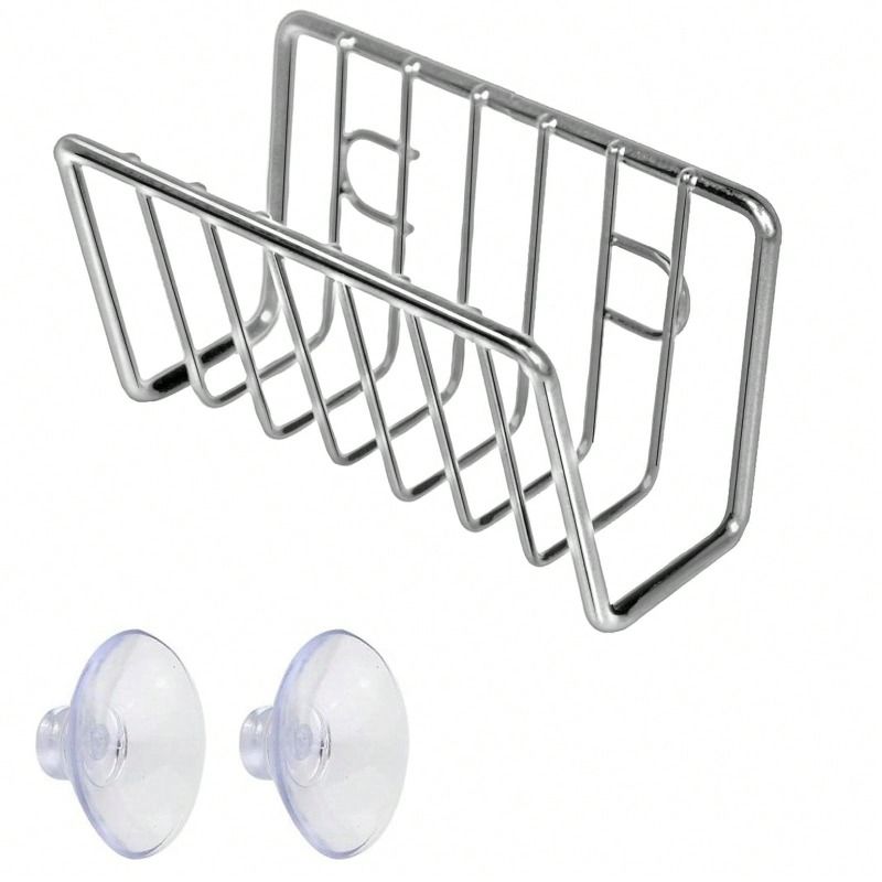 Multifunktionaler Schwammhalter mit einzigartiger M-Form, Küchenspülen-Organizer, rostfreier Schwammhalter für Bürsten, Spülbeckenstöpsel_voghion.com