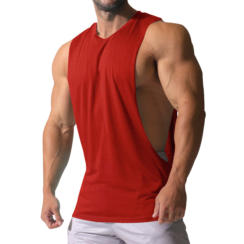 Men's Clothing New Men's Vest Muscular Men's Sports And Leisure Solid Color Men's Sleeveless Vest T Shirt_voghion.com