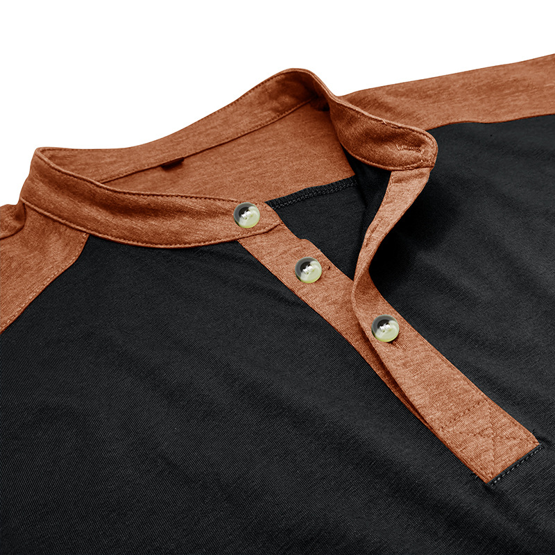 T-shirt à manches courtes et col montant pour homme, chemise Henley de sport de plein air pour homme, haut de fitness, t-shirt_voghion.com