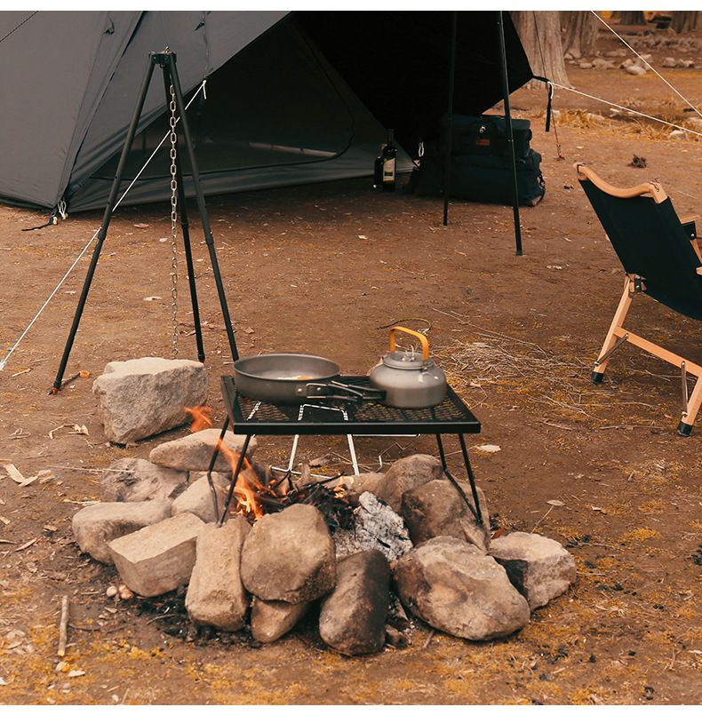 Foldable Camping Table - Portable Mesh Top Outdoor Side Table | Lightweight Aluminum Frame For Picnic/BBQ/Tent_voghion.com