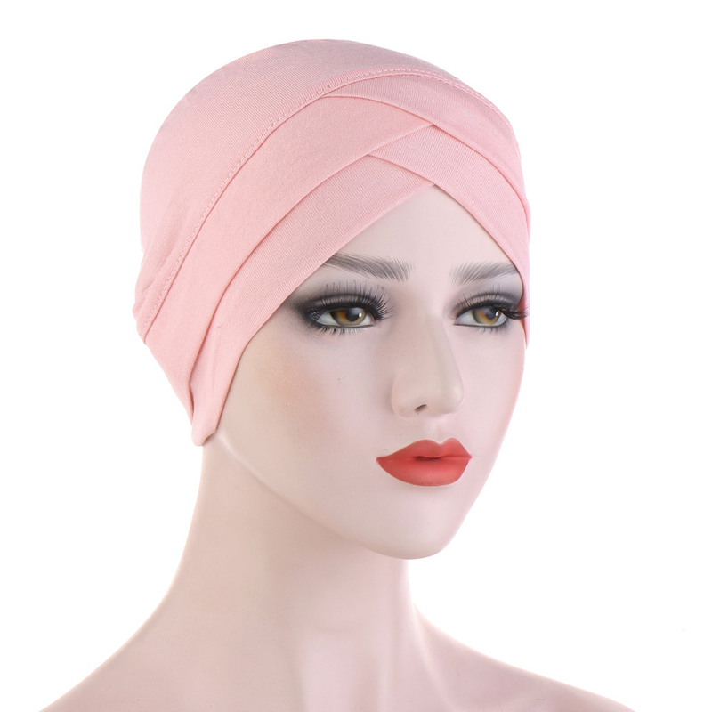 elastická tkanina mercerizovaná bavlna čelo kříž indický klobouk, který může skrýt vlasy turban klobouk se spodním dílem_voghion.com