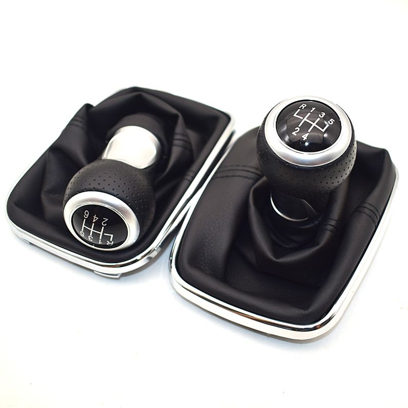 5/6 Speed 12mm Gear Shift Knob Lever Shifter Gaiter Boot For V-W Golf IV 4 G-TI R32 Bora Je-tta 1999-2004_voghion.com