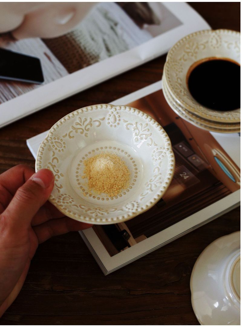 Wabi-Sabi Ceramic Condiment Dish – Minimalist Round Sauce Bowl For Coffee, Tea & Fine Dining, Microwave Safe_voghion.com