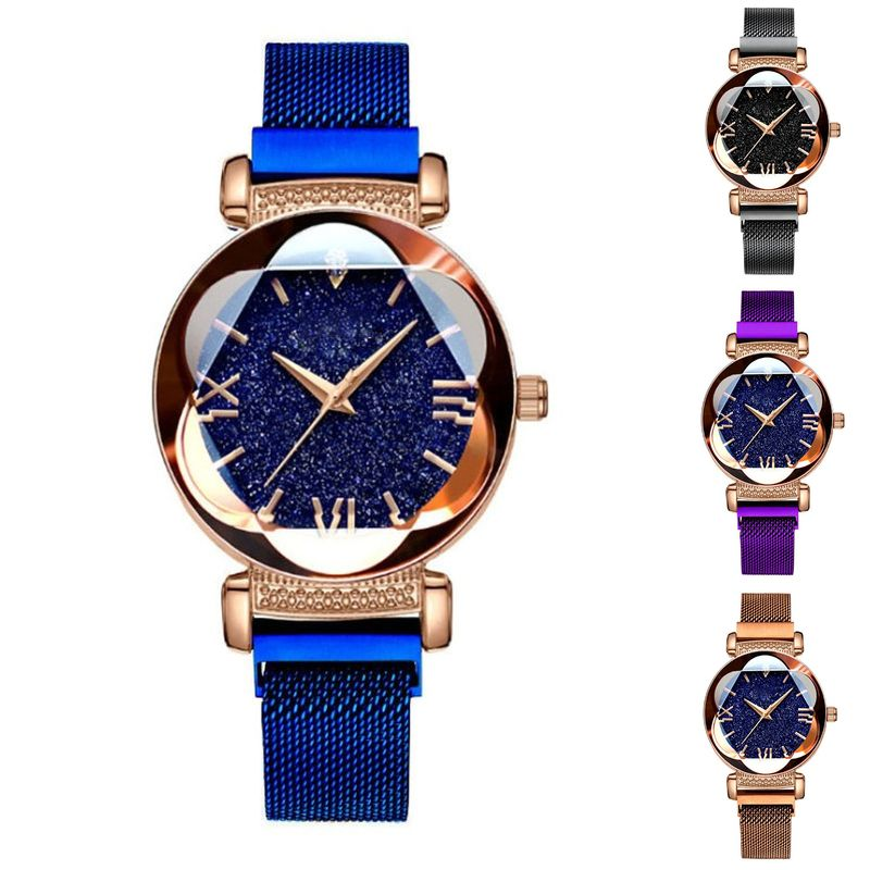 Yamaler Starry Sky Watch magnetilise rihmaga ümmarguse numbriga naistele mõeldud kvartskäekell kohtinguteks_voghion.com