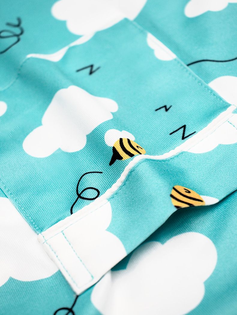 Conjunto de pijamas de manga larga para niños de invierno con estampado de pantalla de seda y leche para el hogar del bebé_voghion.com