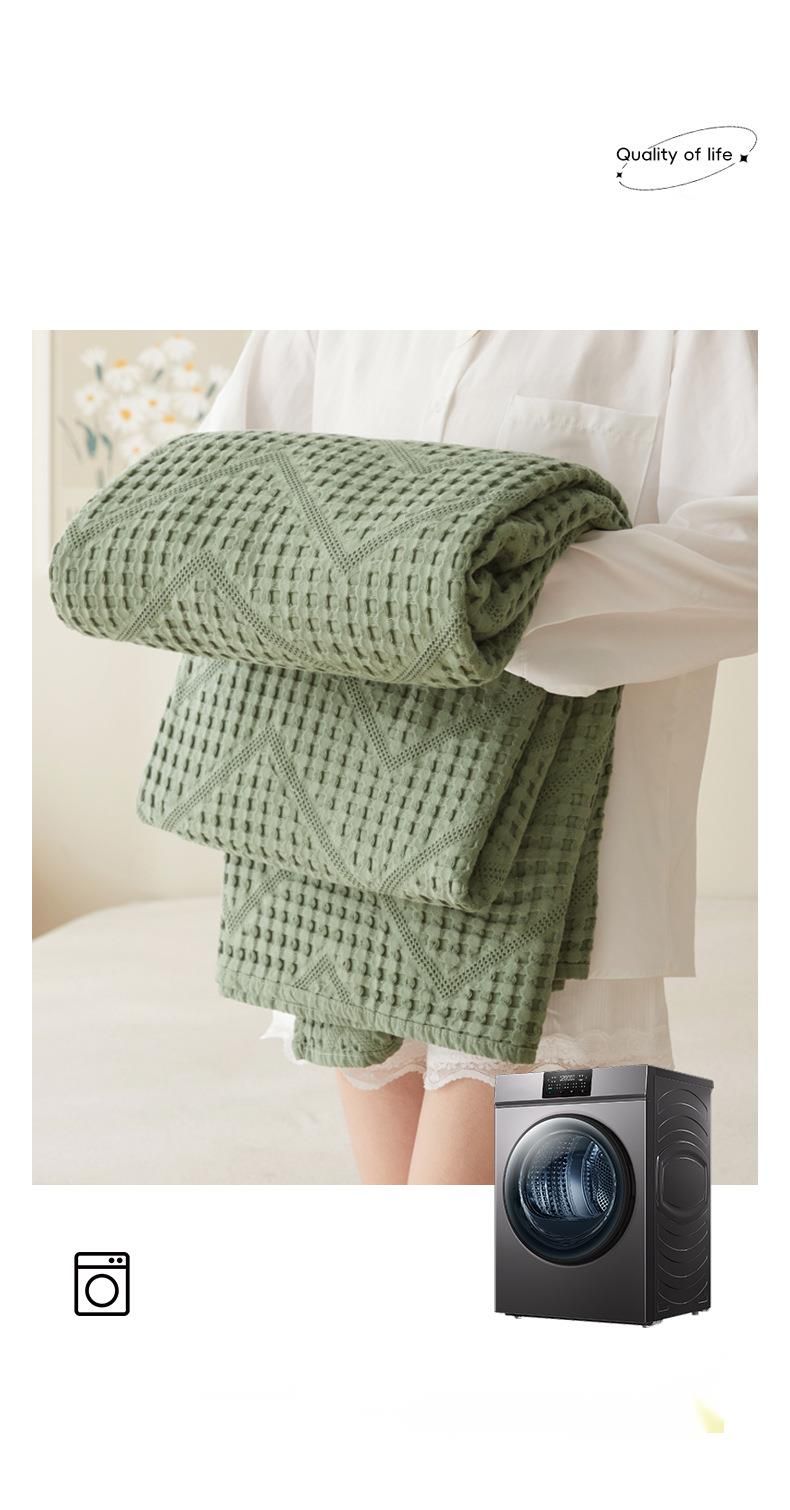 2025 Pure Cotton Hollow Out All-Cotton Gauze Towel Summer Cool Single Double Children Sofa Cover Blanket Thin Quilt_voghion.com