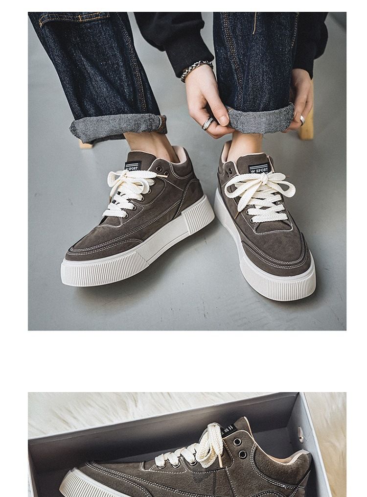 High board shoes for men, 2024 autumn new British style sports shoes, men's mid top Martin boots_voghion.com