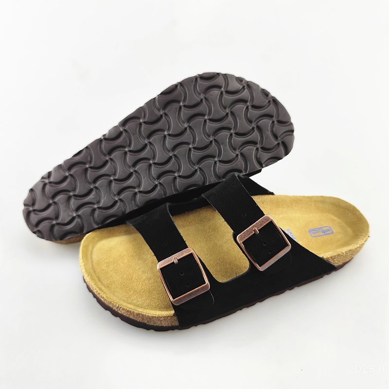 Ciabatte casual in pelle, Haken Summer BK Flat Dag da uomo e da donna, sandali bassi in pelle bovina con punta a strati, coppia_voghion.com