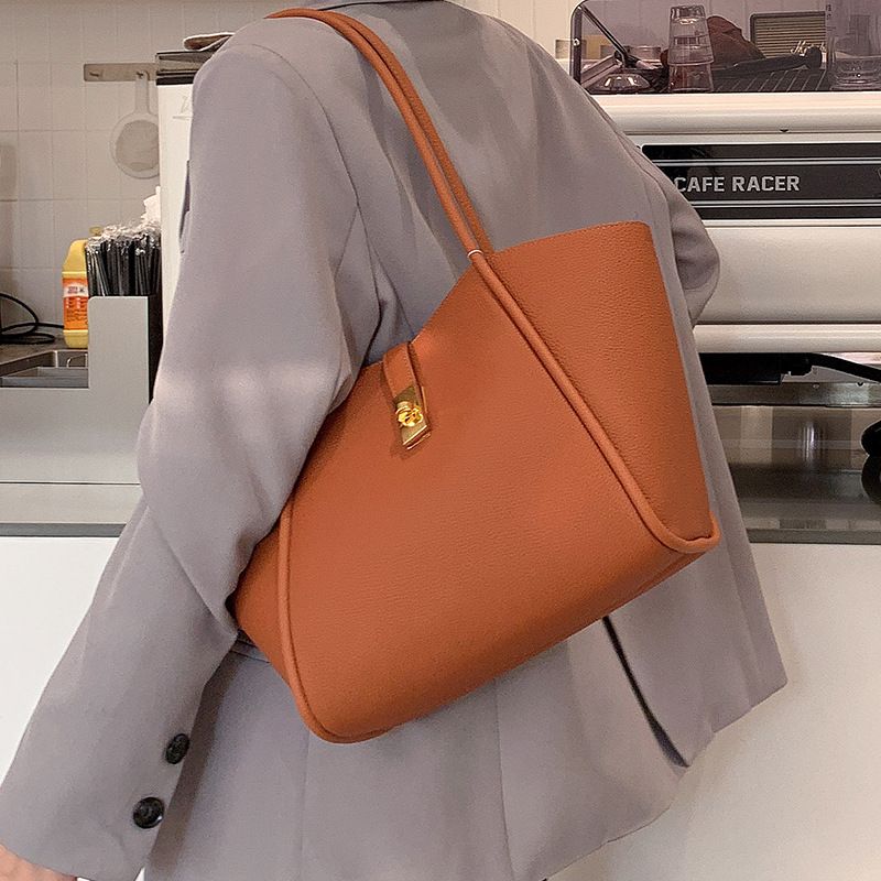 Genuine Leather Handbag Commuter Fashion Large Capacity Tote Versatile Women's Bag_voghion.com