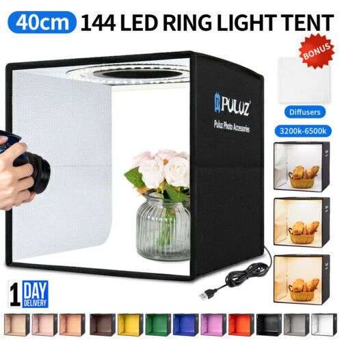 16' 10' PULUZ Portable LED Photo Light Box Cube Tent Studio Photography 40x40cm_voghion.com