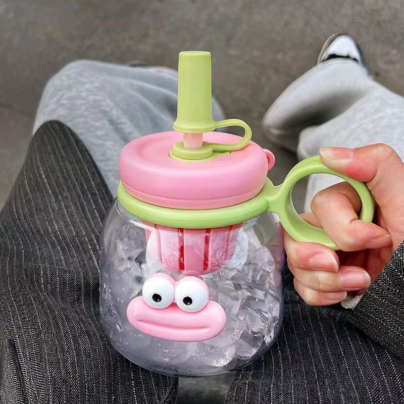 Girls' Water Bottle Summer High-Value Straw Belly Large Capacity Strainer High Temperature Resistant Cute Tea Brewing_voghion.com