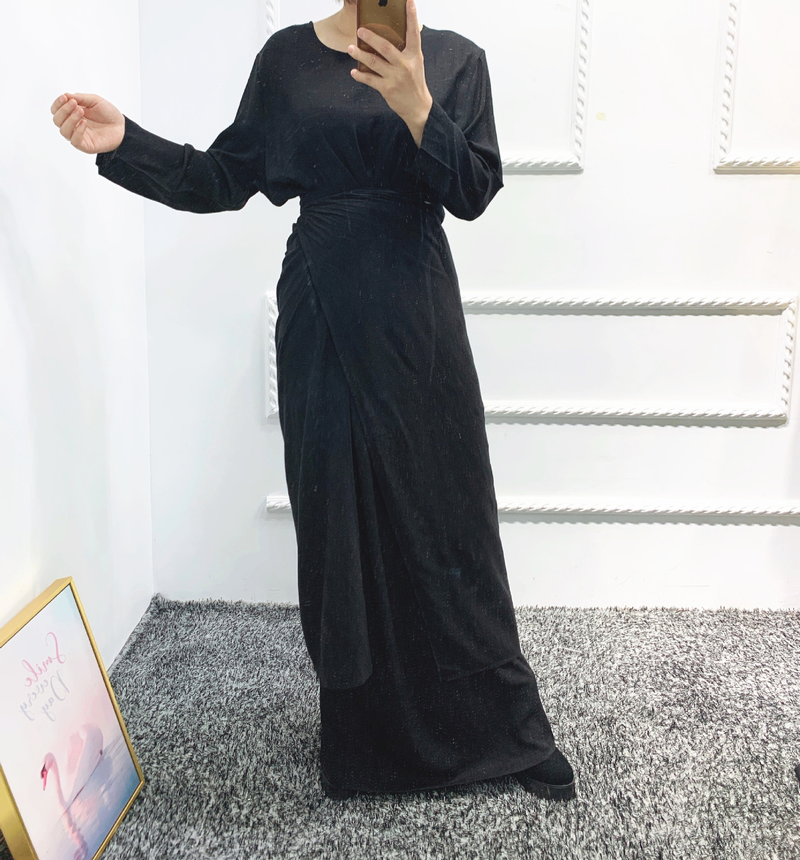 Women's clothing Muslim women's burqa Turkish cardigan robe solid color three-piece set muslim abaya_voghion.com