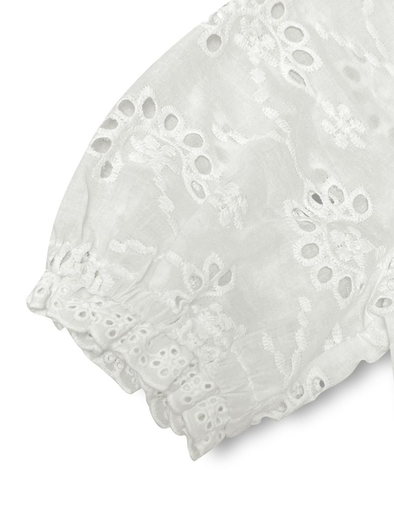 Bestickte Kurzarmbluse für den Sommer für Damen – Freizeithemd mit Blumenmuster und Schnürung, lockere Passform, atmungsaktive Polyestermischung, bequem und stilvoll_voghion.com