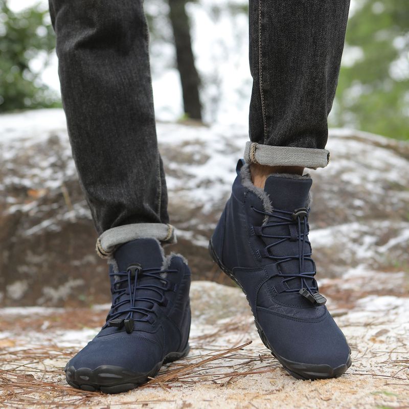Grenzüberschreitende neue Fünf-Finger-Baumwollschuhe Outdoor-Sportschuhe Herren Samt warme Baumwollschuhe Verschleißfeste rutschfeste Schneestiefel Wanderschuhe_voghion.com