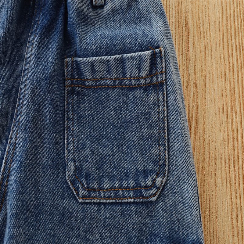 Vêtements pour enfants Été Élégant Vêtements de travail pour filles Denim Deux pièces Cardigan à manches courtes + short_voghion.com