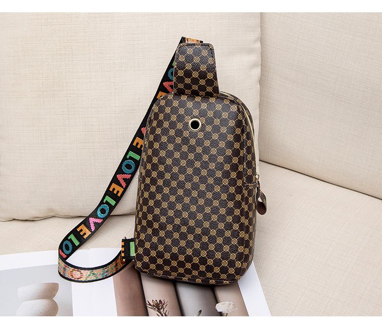 Borsa a tracolla da donna con stampa a lettere e nastro, borsa a tracolla casual_voghion.com