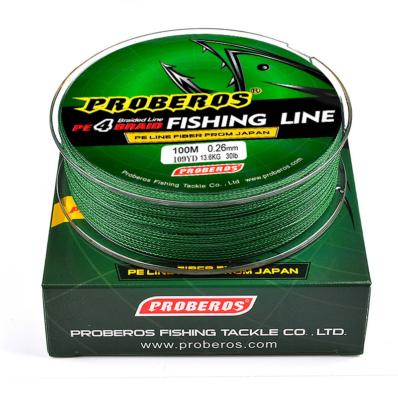 4-strand 100m Strong Horse Fishing Yellow/Blue/Red/Grey/Green 5 Colors PE 0.4#-10#Braided Line Green Label_voghion.com