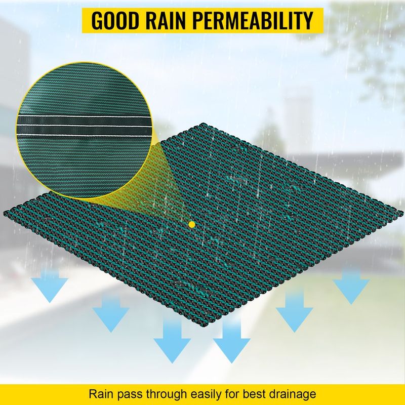 VEVOR Pool Safety Cover Fits 14x26ft Rectangle Inground Safety Pool Cover Green Mesh Solid Pool Safety Cover For Swimming Pool Winter Safety Cover_voghion.com