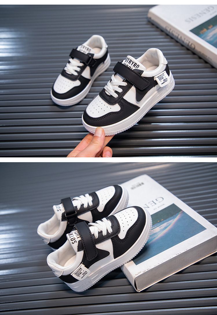Kids' Shoes Spring And Autumn New Casual All Match Children's Sneakers Velcro Soft Soled White Shoes Boys' Sports Shoes_voghion.com