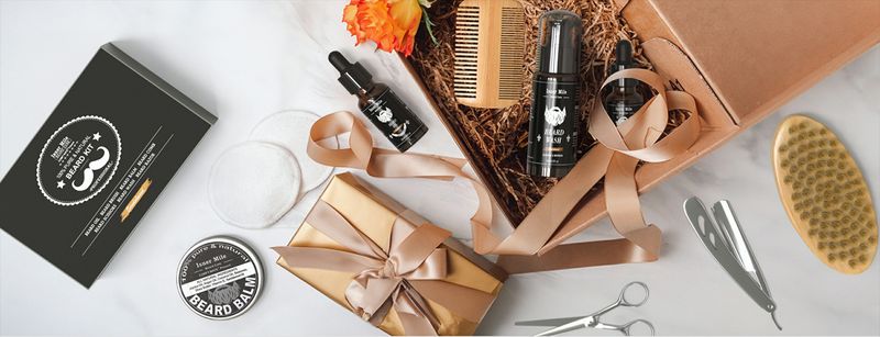 Shaving & Hair Removal Brush beard styling beard cream beard oil beard set double sided comb beard brush black beard cream scissors_voghion.com