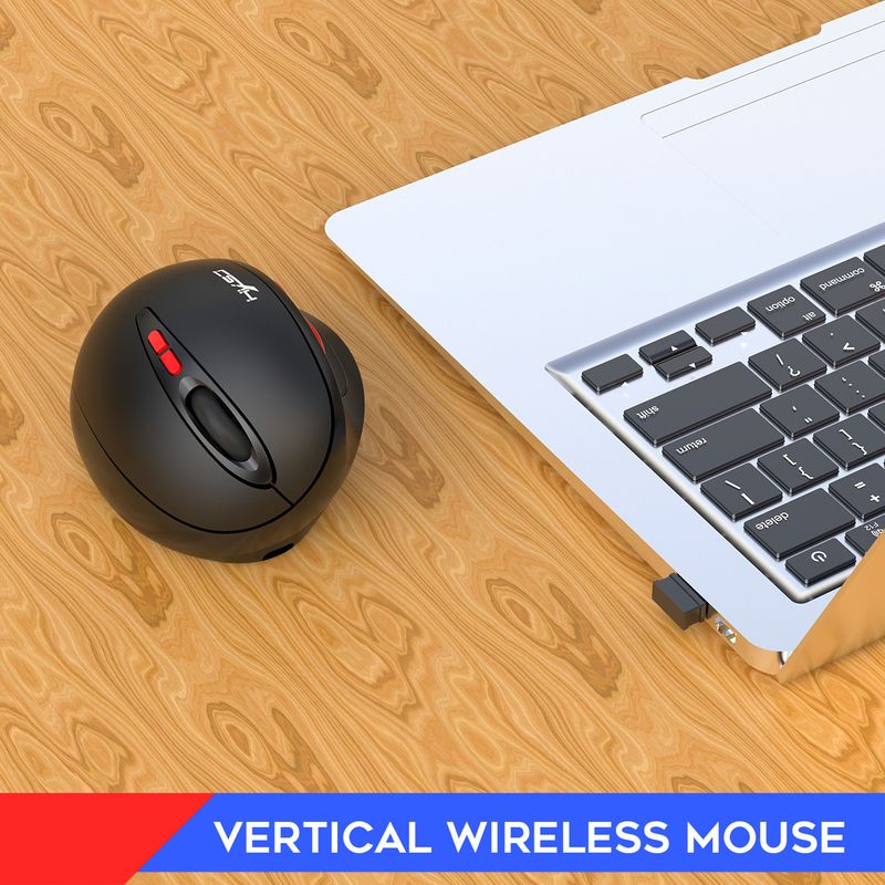 T31 2.4G trådløs genopladelig vertikal mus med 7 taster og ergonomisk design_voghion.com