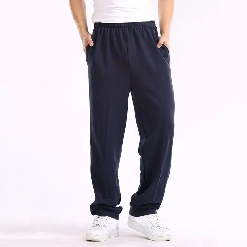 Pantalones holgados para hombre, pantalones de chándal ajustados de Color sólido, pantalones casuales elásticos, pantalones para correr de talla grande 4XL para hombre_voghion.com