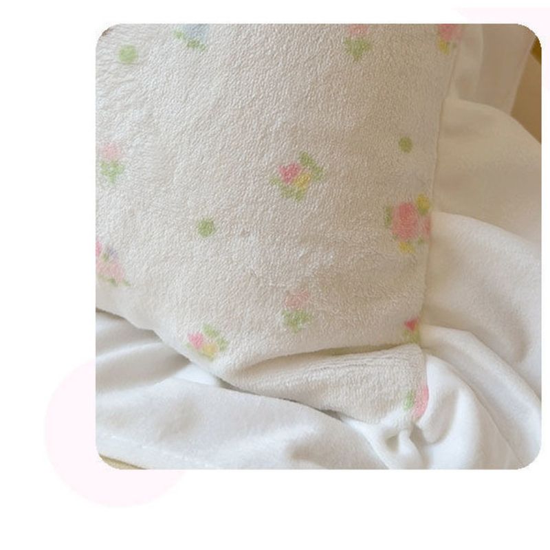 Cute Cartoon Print Square Cushion With Filling, Stylish, Elegant And Beautiful, Niche Design, Lace Trim, Removable And Machine Washable_voghion.com