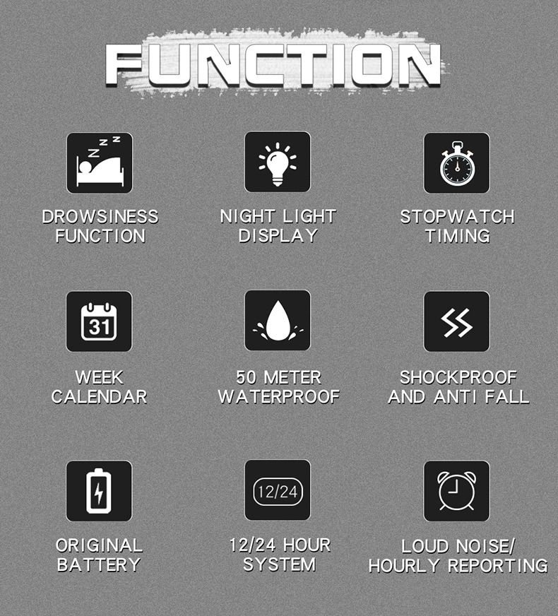 Men's Digital Watch Dual Display Trend Multi-functional Student Watch Outdoor Sports Watch_voghion.com