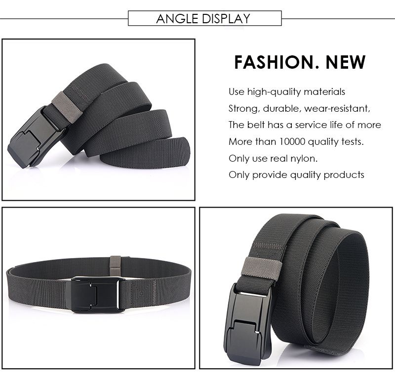HOT New Stretch For Men and Women Hard Alloy Quick Release Buckle Strong Real Nylon Unisex Elastic Overalls Work Belt_voghion.com